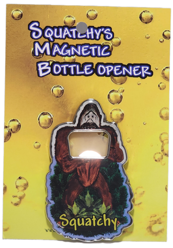 A man is holding onto the bottle opener