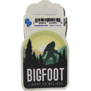 A picture of a bigfoot sticker.