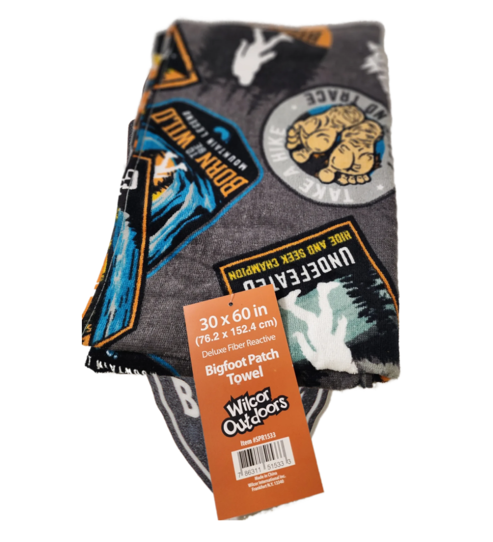 A package of blankets with patches on them