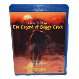 A blue-ray cover of the legend of boggy creek.