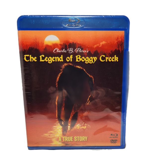 A blue-ray cover of the legend of boggy creek.