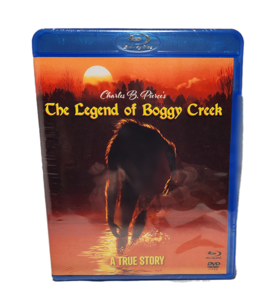 A blue-ray cover of the legend of boggy creek.