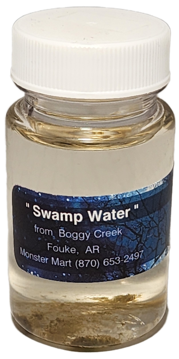 A jar of swamp water is shown.