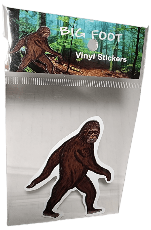 A sticker of a bigfoot in the package.