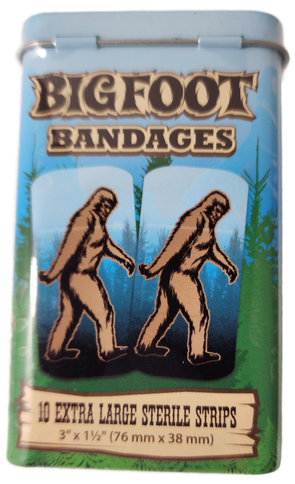 A pair of bigfoot bandages are shown.