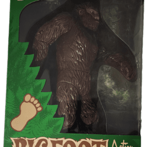 A box of bigfoot action figure in the shape of a bear.