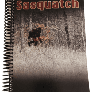 A spiral bound book with the cover of sasquatch.