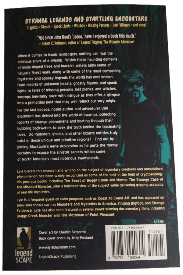 A back cover of the book, " a man in black shirt."