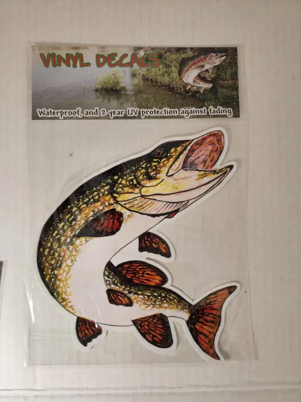 A fish decal is shown on the wall.