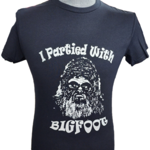 A t-shirt with an image of bigfoot.