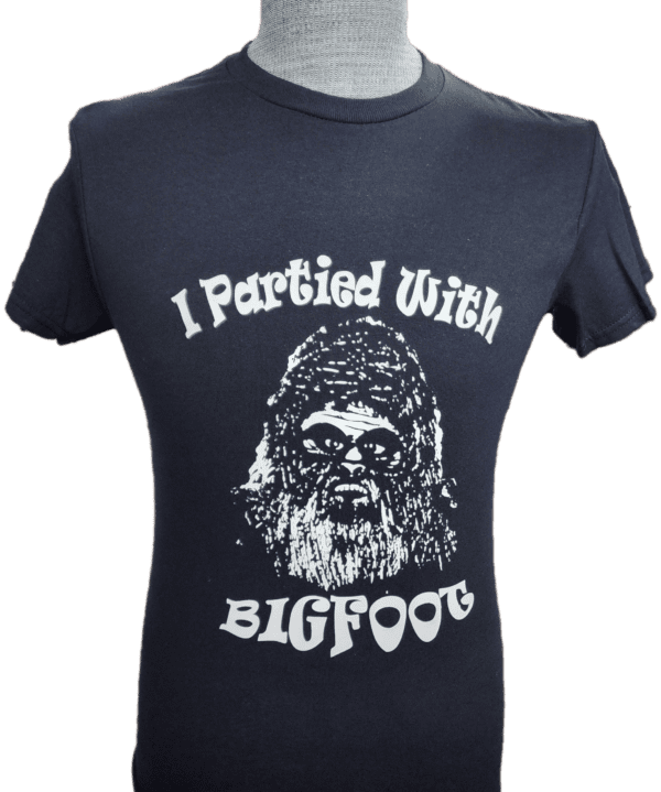 A t-shirt with an image of bigfoot.