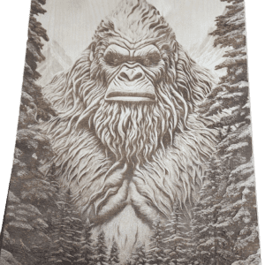 A drawing of a gorilla in the middle of trees.