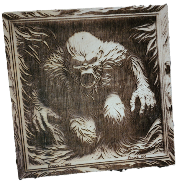 A picture of an old werewolf in a frame.