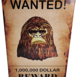 A wanted poster of a gorilla with the words " wanted !" written on it.