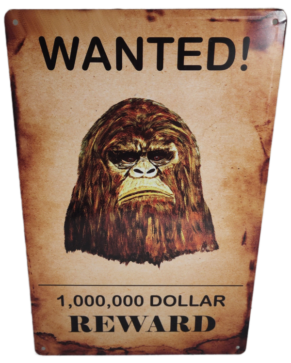 A wanted poster of a gorilla with the words " wanted !" written on it.