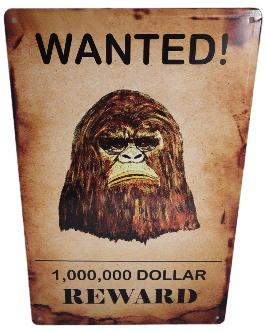 A wanted poster of a gorilla with the words " wanted !" written on it.