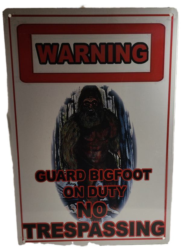 A warning sign with an image of a gorilla.