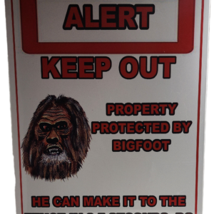 A sign with an image of a man 's face on it.