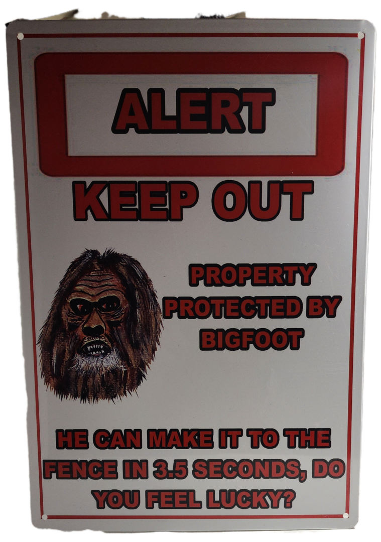 A sign with an image of a man 's face on it.