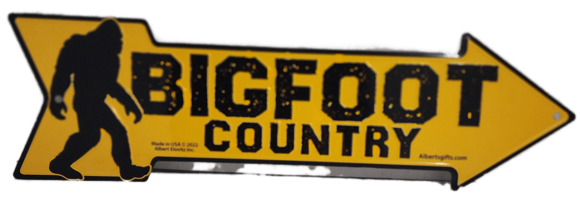 A close up of the sign for bigfoot country