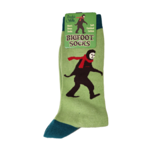 A pair of socks with an image of a gorilla on them.