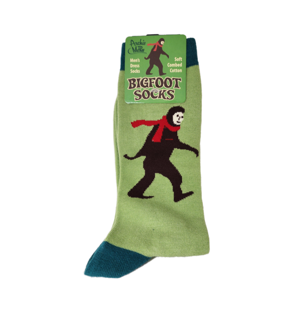 A pair of socks with an image of a gorilla on them.