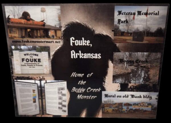 A picture of fouke, arkansas with the words " fouke, arkansas " on it.